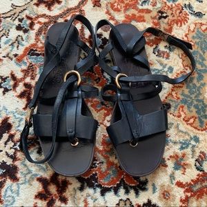 Salvatore Ferragamo Black Gladiator Sandals